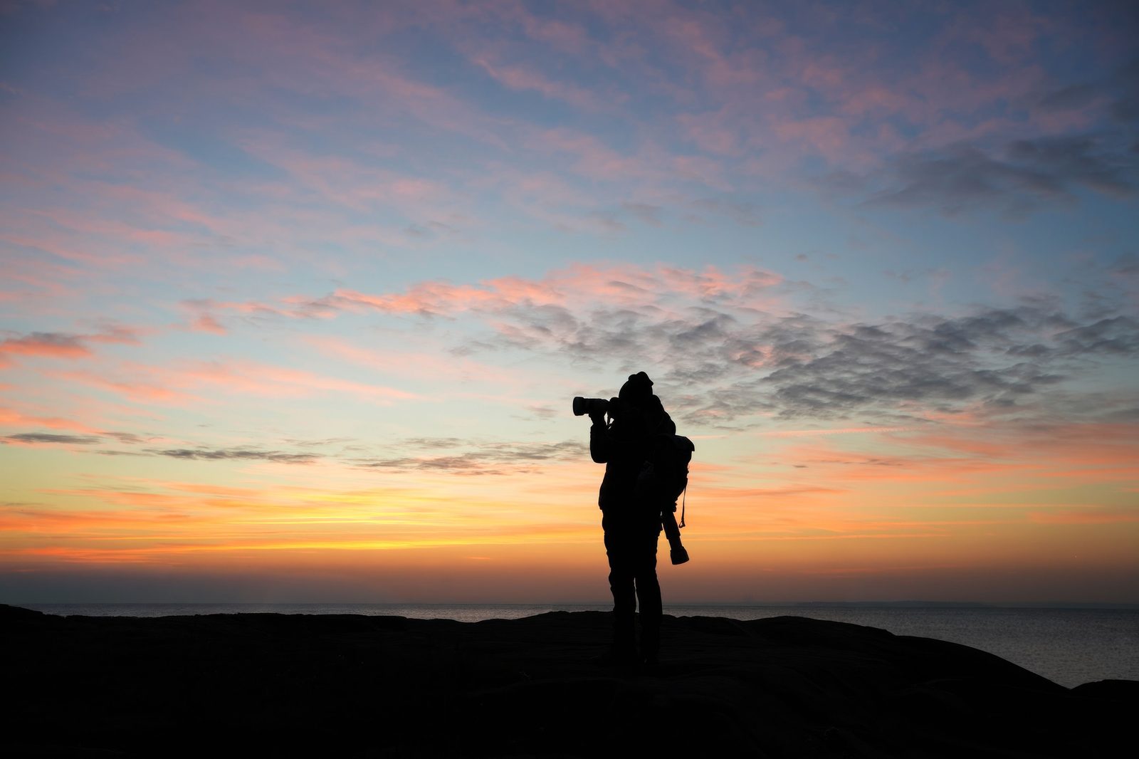 Photographer at golden hour